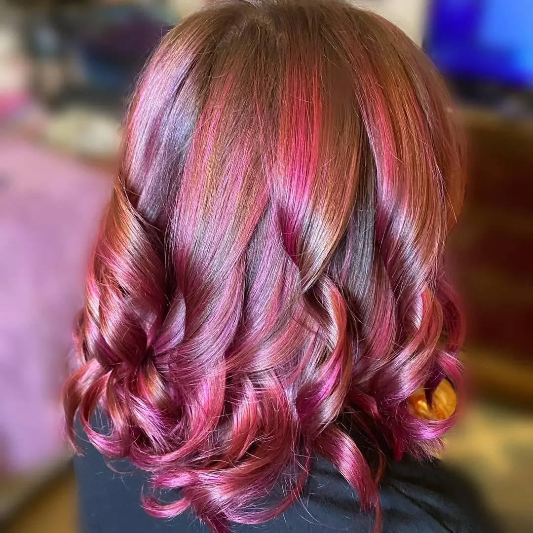 Vivid pink hair color by Ash-Tree Beauty Salon Summerlin