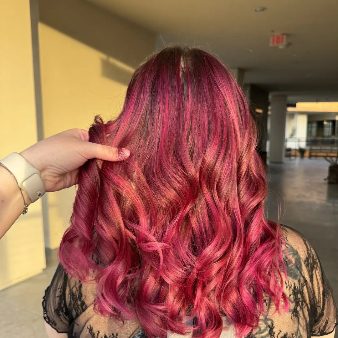 Magenta balayage by Ash-Tree Beauty Salon Las Vegas